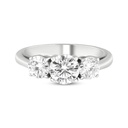 Round Cut Three Stone Ring in 925 Sterling Silver Ring For Engagement