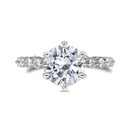  Round Cut Solitaire With Accents Six Prong Ring in 925 Sterling Silver Ring For Engagement