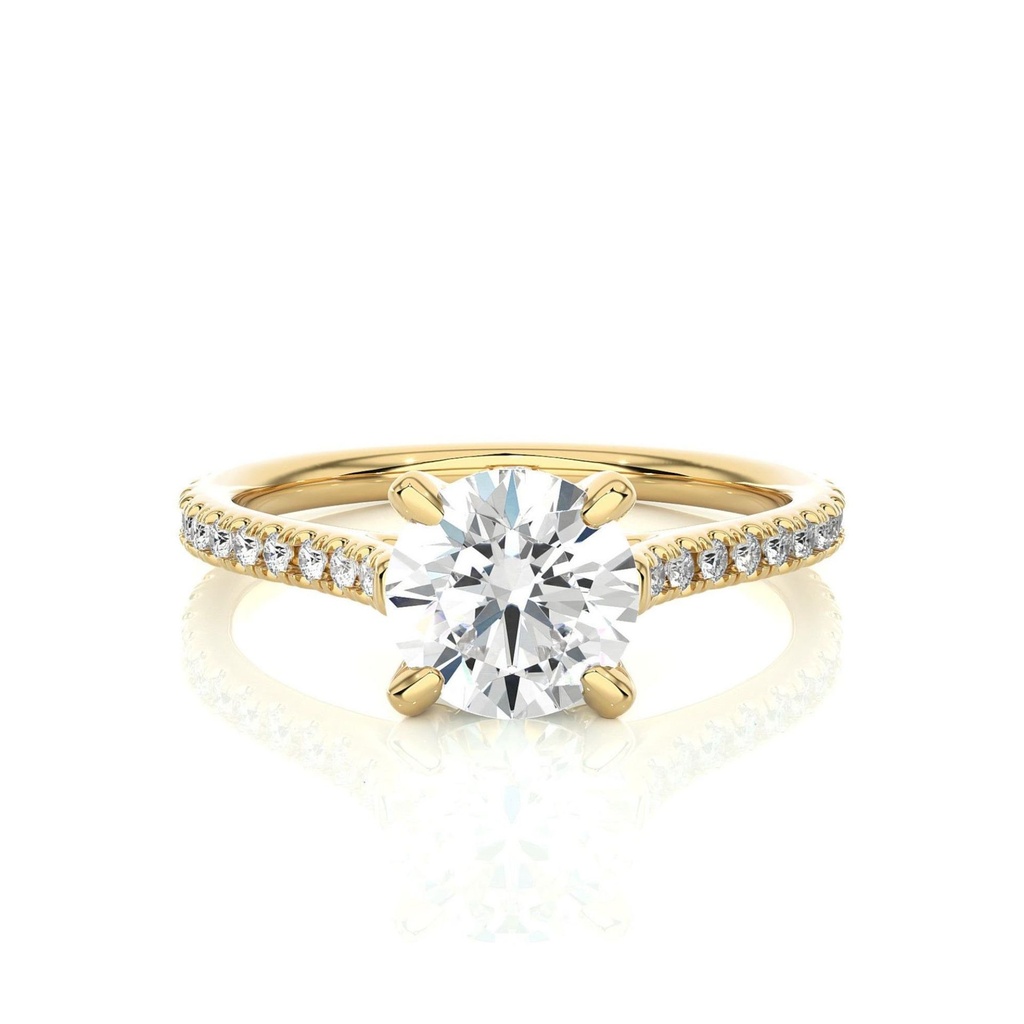 Hidden Halo Round Cut In 925 Sterling Silver Ring For Engagement