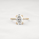 Oval Cut Diamond Hidden Halo Engagement Ring For Women