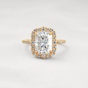 Radiant Cut Diamond Halo With Accents Engagement Ring for Women
