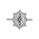 Oval Cut Diamond Halo With Accents Engagement Ring for Women