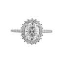 Oval Cut Diamond Halo With Accents Engagement Ring for Women