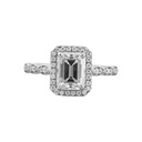 Emerald Cut Diamond Halo Engagement Ring for Women