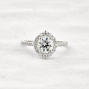 Round Cut Diamond Halo With Accents Engagement Ring for Women