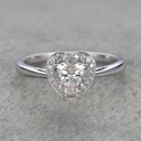 Heart Cut Diamond Halo Engagement Ring for Women