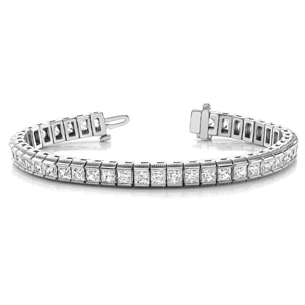   Princess Cut stone Sterling Silver Tennis Bracelet For Women