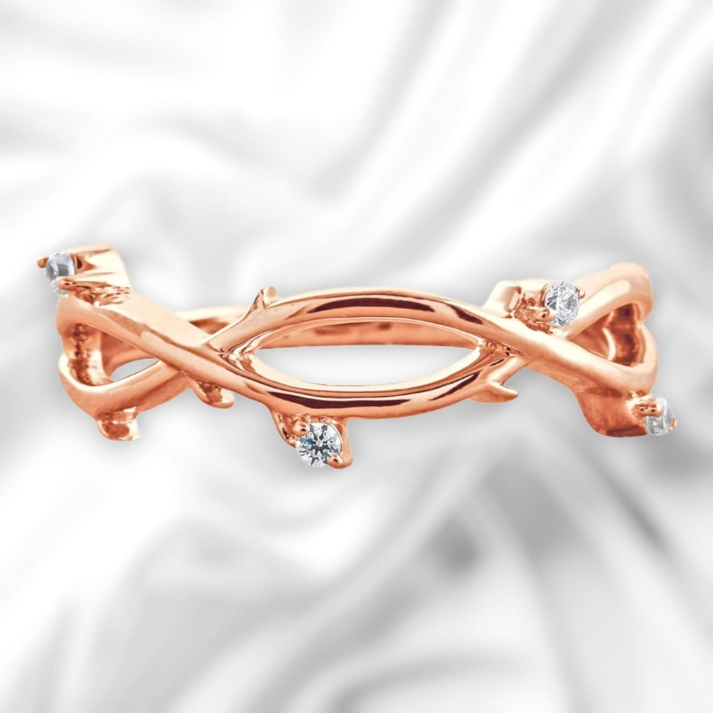 Round Cut Diamond Twisted Eternity Wedding Band For Women