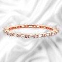 Round And Baguette Cut Diamond Eternity Wedding Band For Women