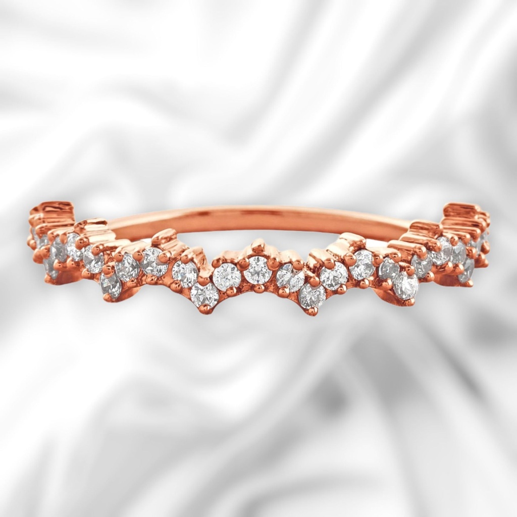 Round Cut Diamond Half Eternity Wedding Band For Women