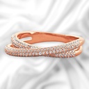 Round Cut Diamond Criss Cross Half Eternity Wedding Band For Women