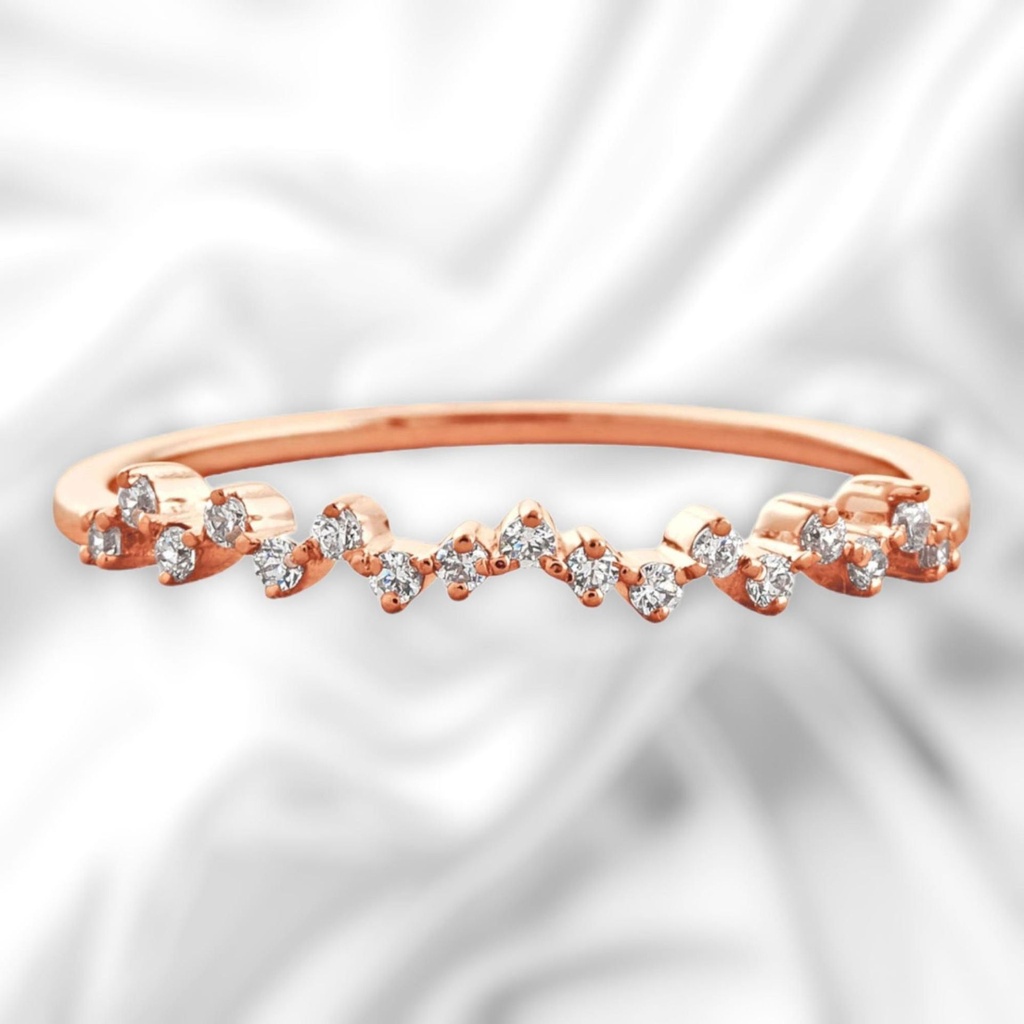 Round Cut Diamond Half Eternity Wedding Band For Women