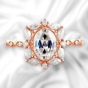 Oval Cut Diamond Halo With Accents Engagement Ring for Women