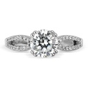 Round Cut Diamond Split Shank Anniversary Ring for Women