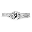 Round Cut Diamond Unique Style Solitaire With Accents Engagement Ring for Women