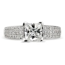 Princess Cut Diamond 3 Row Solitaire With Accents Engagement Ring for Women