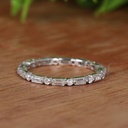 Baguette And Round Cut Diamond Eternity Wedding Band For Women