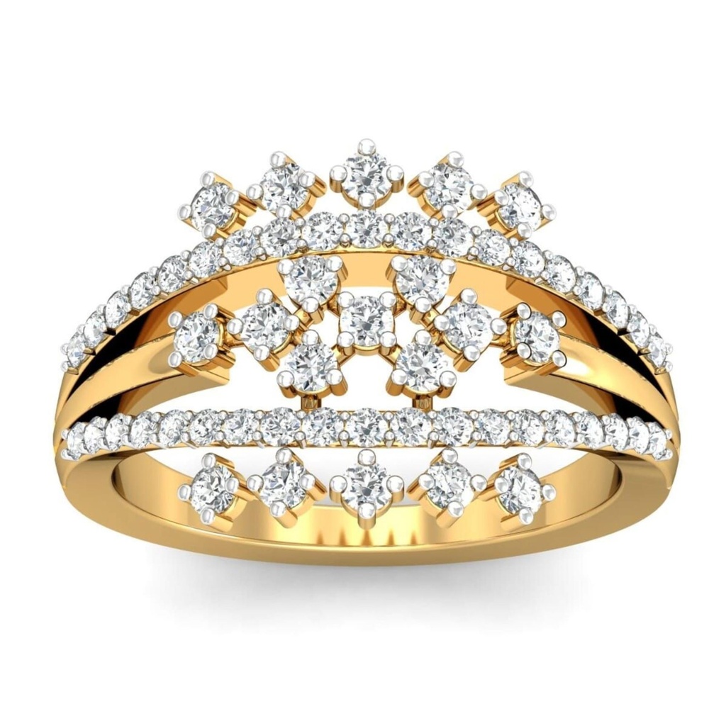 Round Cut Diamond Unique Style Anniversary Ring for Women