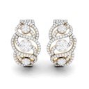 Round Cut Diamond Unique Big Stud Earrings For Women