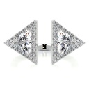 Triangle Cut Diamond Unique Style Halo Anniversary Ring for Women