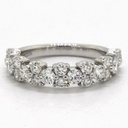 Round Cut Diamond Unique Half Eternity Wedding Band For Women