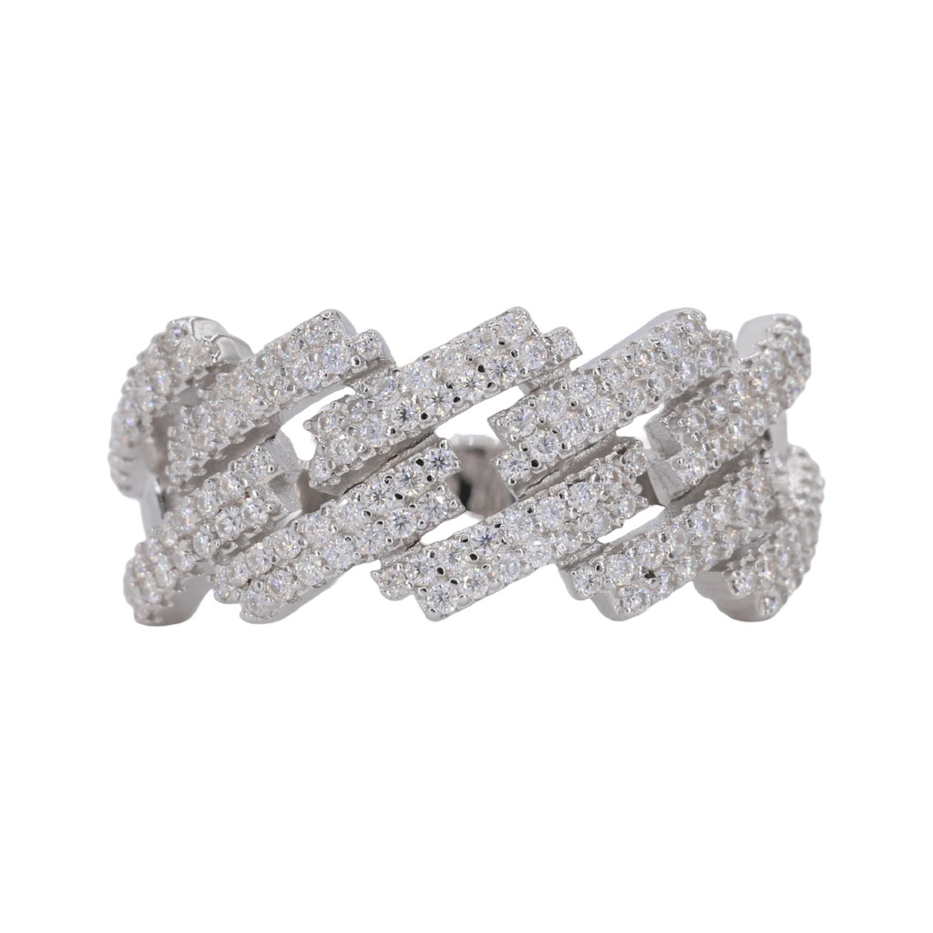 Round Cut Diamond Iced Out Squared Cuban Band For Men