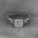 Princess Cut Diamond Vintage Halo Twisted Anniversary Ring for Women