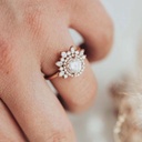 Art Deco VVS-VS Clarity Round Cut LGD In 10K Gold Ring For Engagement