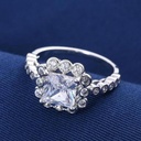 Princess Cut Diamond Halo With Accents Engagement Ring for Women