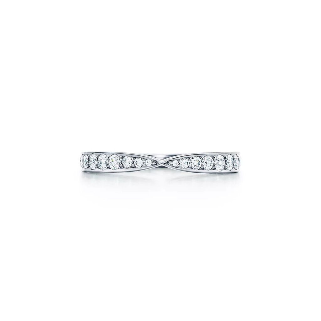Round Cut Diamond Twist Eternity Wedding Band For Women