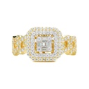 Round And Baguette Cut Unique Heavy Hip Hop Ring for Men