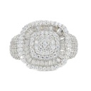 Round Cut Diamond Square Big Heavy Hip Hop Ring for Men