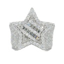 Round And Baguette Cut Diamond Big Heavy Star Shape Hip Hop Ring for Men