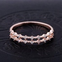 Round Cut Diamond 2 Row Half Eternity Wedding Band For Women