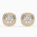 Stylish 14kt rose gold earring with cushion and round cut labgrown diamond trending party wear design