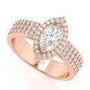 1.00CT Marquise Cut Diamond Halo With Accents Heavy Anniversary Ring for Women