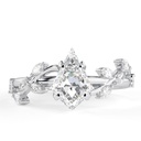  Kite  engagement ring Unique 14K Rose gold engagement ring women vintage cluster ring Bridal promise ring Anniversary ring