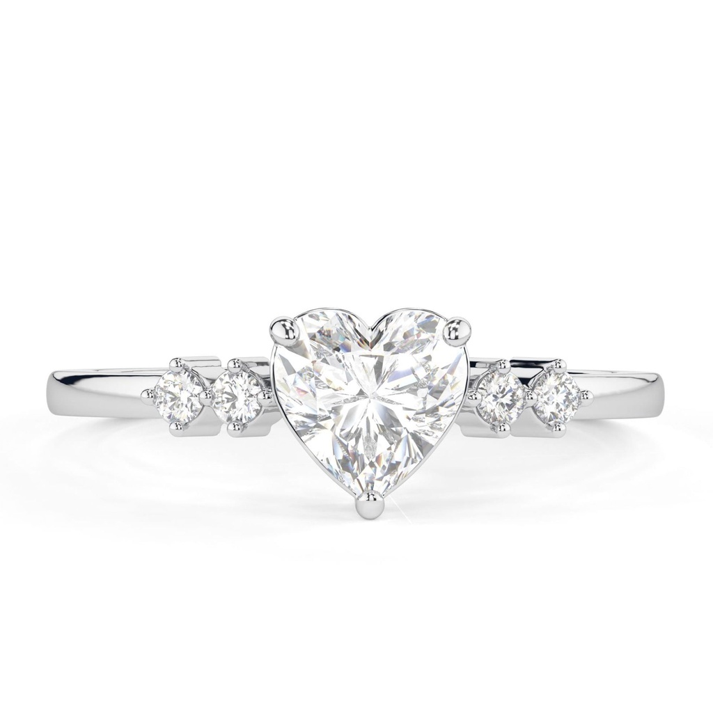 Heart Cut Diamond 5 Stone Unique Birthday Gift Ring for Women