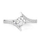 Round Cut Diamond Twisted Anniversary Ring for Women