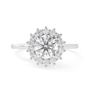  Round Cut Diamond Halo Engagement Ring for Women