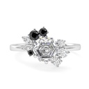 Hexagon Cut Diamond Unique Cluster Anniversary Ring for Women