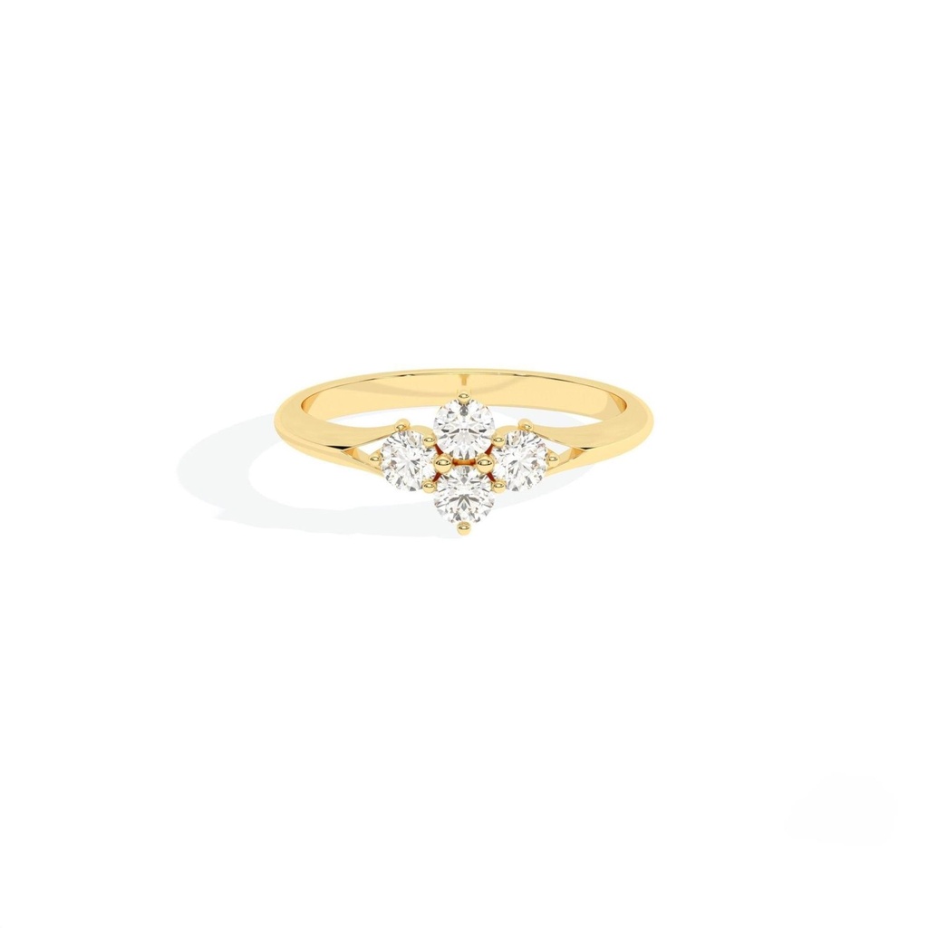 Round Lab Grown Diamond Solitaire Engagement Ring One Diamond 10k Solid Gold Wedding Ring With CVD Oval Diamond Ring Gift For Her