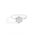 Round Cut Lab Diamond Floral Halo Wedding Ring, 10K Solid Rose Gold Starburst Ring, Round CVD Diamond Ring, Engagement Ring, Gift For Women