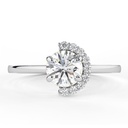  1.00 CT Round Cut Diamond Half Halo Engagement Ring For Women
