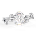 Coffin  engagement ring Unique Yellow gold engagement ring women vintage cluster ring Bridal promise ring Anniversary ring