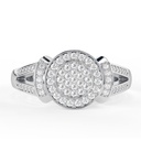 Round Cut Diamond Halo Split Shank Anniversary Ring for Women
