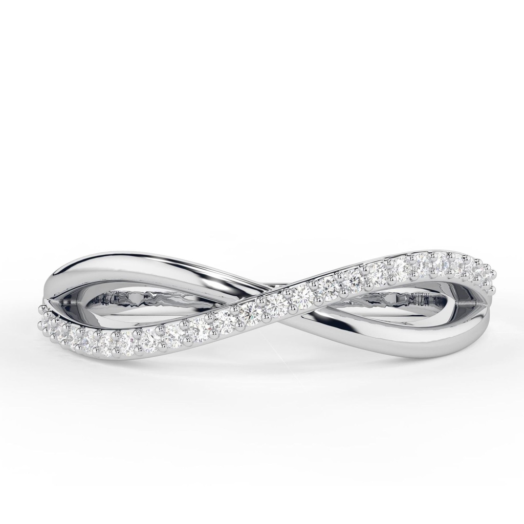 Round Cut Diamond Twisted Wedding Band for Women