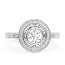 Round Cut Diamond Halo With Accents Engagement Ring for Women