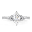 Marquise Cut Diamond Unique Solitaire With Accents Engagement Ring for Women