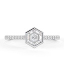  Hexagon Cut Diamond Solitaire With Accents Engagement Ring for Women